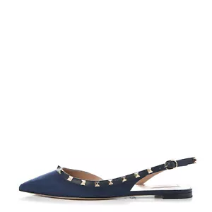 HONDAS PUNTIAGUDAS VALENTINO GARAVANI ROCKSTUD CUERO GAMUZA AZUL-38,5 (39) - Imagen 1 de 19