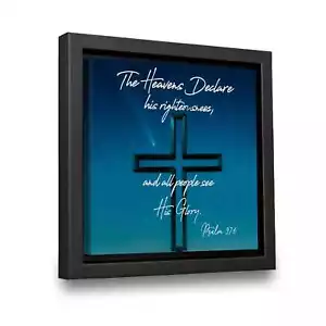 Wall Art Canvas Christian Bible Verse Psalm 97:6 Inspirational Optional Frames - Picture 1 of 10