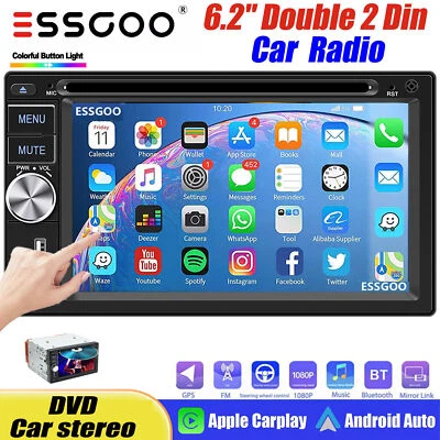 6.2" Double DIN Car Stereo Android GPS Navi Radio Player Head Unit Touch Screen - Image 1 of 4