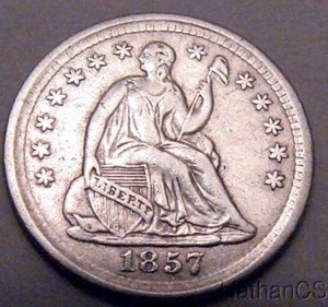 1857 USASitzender Half Dime - Bild 1 von 2