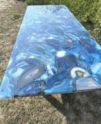 Blue Agate Stone Dining Table, Handmade Furniture, Hallway Furniture Decors Top - Image 1 of 4