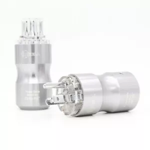 Krell Rhodium Plated US AC Power Male Plug +IEC Female Hifi Audio Power Plug - Picture 1 of 6