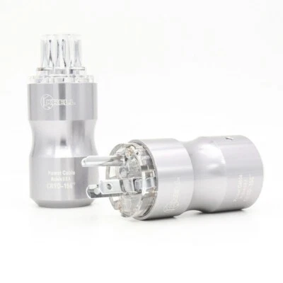 Par de enchufes de alimentación de audio hembra Krell enchapados en rodio EE. UU. IEC320 C15 Foto 1 de 4