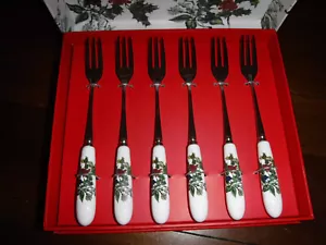 Portmeirion The Holly and The Ivy Pastry (dessert) Tea Fork (Set of 6)NEW - Picture 1 of 4