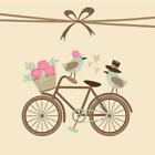 Se Retro -Hochzeit oder Geburtstagskarte, Einladung mit Fahrrad und [...]