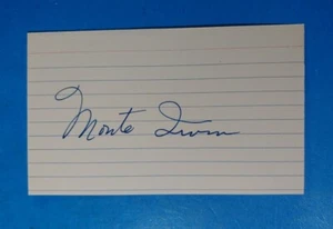 MONTE IRVIN AUTOGRAPHED SIGNED INDEX CARD HOF MLB - Picture 1 of 2