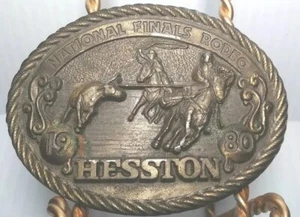 Vintage National Finals Rodeo Gürtelschnalle 1980 Hesston Limited Edition Oklahoma - Bild 1 von 3