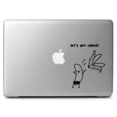 Banana Let's Get Naked! Decal Sticker for Macbook Laptop Car Window Wall Decal - Image 1 of 4