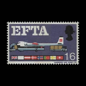 Großbritannien 1967 (Sorte) 1s6d EFTA Leuchtstoff fehlt neu blau - Bild 1 von 2