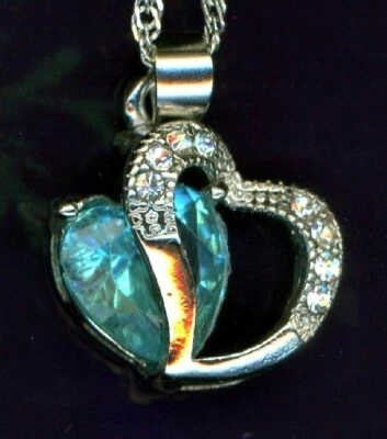 Collar Colgante Hoja Infinito Amor Corazón Piedra Natal Cristal Joyería Regalos  Foto 1 de 2