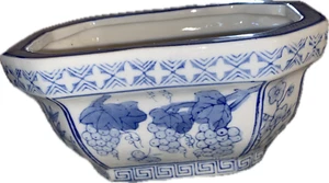 Vintage Ben Rickert blau & weiß Keramik Pflanzkasten Landhaus Kern Oma Bauernhaus - Bild 1 von 8