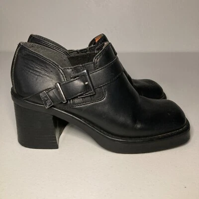 De Colección Harley Davidson Botín Mujer Talla 6 Botines Grueso Plataforma Hebilla Y2K Foto 1 de 4