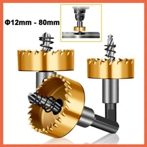 12 mm - 80 mm HSS Titanium Drill Bit Hole Saw Stainless Steel Metal Alloy Cutter - Picture 1 of 47
