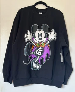 NWT Walt Disney World Sweater Adult XL Black Halloween Mickey Mouse Vampire - Picture 1 of 4