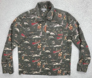 Camisa de tela de gamuza LL Bean Signature para hombre MR 1/4 cremallera manga larga Hunter Fisher - Imagen 1 de 20
