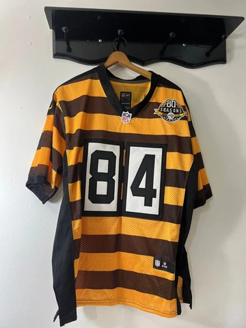 Nike NFL Pittsburg Steelers Antonio Brown 84 Bumblebee Stripe Jersey Mens M Sewn Cover