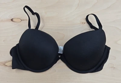 Sujetador para mujer Calvin Klein 34C negro mezcla de polietileno con aros acolchado correa ajustable Foto 1 de 4