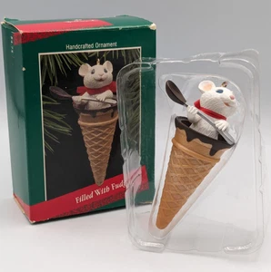Hallmark Andenken gefüllt mit Fudge 1988, Maus Fudge Vintage Weihnachtsschmuck - Bild 1 von 9