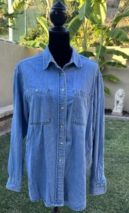 Vintage Ruff Hewn Women’s Denim Jacket Large Made In USA - Picture 1 of 9