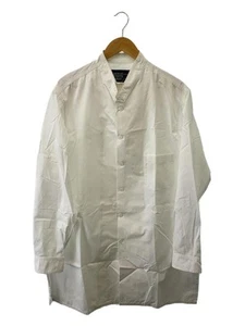 yohji yamamoto POUR HOMME DOUBLE LAYERED MANDARIN COLLAR SHIRT 4 cotton WHT HJ-B - Imagen 1 de 6