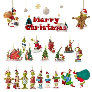 20x Frohe Weihnachten Grinch Ornament Weihnachtsbaum hängende Figur Dekoration Anhänger - Bild 1 von 18