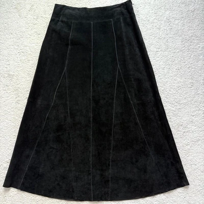 FALDA LARGA MIDI DE COLECCIÓN VALERIE STEVENS GAMUZA 100% Cuero Talla 10 Foto 1 de 4