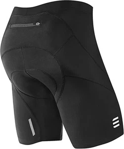 NOOYME Men's 4D Padded Cycling Shorts Black with Red Accent Back Zip Large Bike - Picture 1 of 6