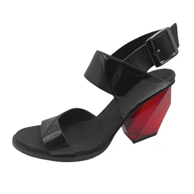 Zapatos United Nude para mujer 9 negros Delta Run charol rojo gema tacón bloque Foto 1 de 4