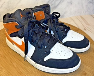 Nike Jordan 1 Mid Shattered Backboard Kids Youth Unisex 640734-058 Orange 1.5Y - Picture 1 of 12