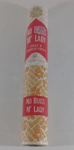 1970er No Bugs M’ Lady orange bräunlich & orange Blumen Regal Liner 12 in x 25 ft. - Bild 1 von 4