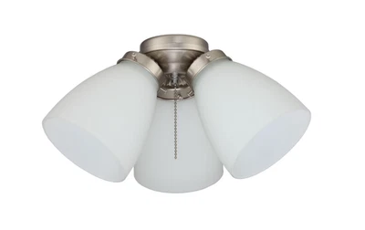 Hampton Bay 3-Light Brushed Nickel Ceiling Fan Shades LED Light Kit 91382 - Image 1 of 3