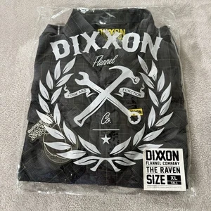 Dixxon Flannel Co Shirt The Raven Black Gray Pearl Snap Plaid Mens XLT - Picture 1 of 4