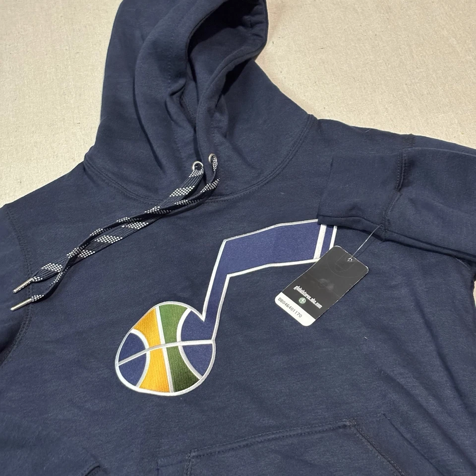 Utah Jazz NBA Hoodie Hooded Sweatshirt Navy Blue Men’s Sz Small