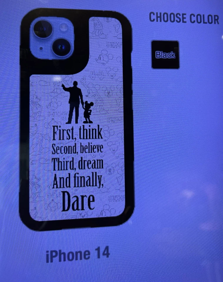 Nuevo Estuche Disney Parks Walt And Mickey Mouse Believe And Dream iPHONE 13/14 Foto 1 de 1