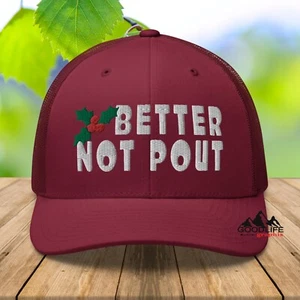 Better Not Pout Christmas Trucker Hat for Men Women - Picture 1 of 40