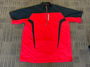 Louis Garneau cycling jersey riding short sleeve 1/4 zip red black top shirt