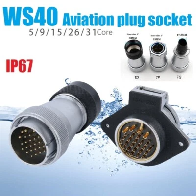 WS40 52pin TQplug+ZGdiamond flip rear socket aviation plug industrial connection - Image 1 of 4