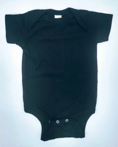 Alstyle Baby Short Sleeve 1 Piece Romper Bodysuit - 6 months -Unisex -Black -New - Picture 1 of 9