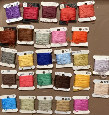 DMC Embroidery Floss Lot of 27 Labeled Cotton Thread on Cards Lot #48 - Image 1 of 4