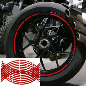 16PCS Red Reflective Car Wheel Hub Rim Stripes Decal Stickers Tape Accessories - Bild 1 von 7