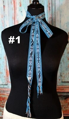 Faixa de chapéu fita ou cinto fino tecido à mão alça traseira tear Jalieza Oaxaca México Folk - Imagem 1 de 4