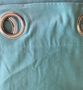 IKEA SANELA Cotton Velvet Grommet Curtains Turquoise Blue 1 Panel 55" W x 98" L - Picture 1 of 13