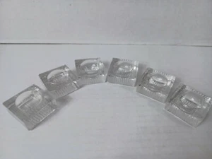 Cut Glass Salt Cellars Set of 6 ~ 1 3/4" x 1 3/4" x 3/4" tall - Picture 1 of 5