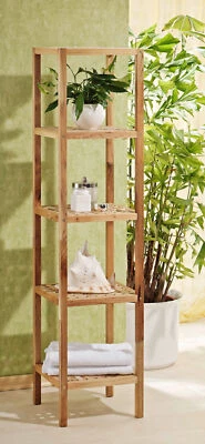 Regal, Badregal, 5 Lagen, Gitterdesign, Walnussholz - Edles Gitterdesign Stabil - Bild 1 von 3