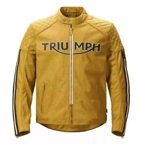NEW Triumph Braddan Motorbike Cowhide Leather Sports Jacket with Multiple colors - Bild 1 von 5