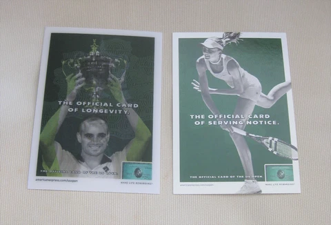 US OPEN TENNIS AMERICAN EXPRESS VINTAGE PROMOTIONAL POSTCARDS AGASSI HANTUCHOVA Cover