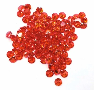 Natural Orange Sapphire Ravishing Piece 3X3MM LOT Round Shape Loose Gemstone 4N - Image 1 of 4