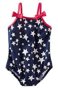 Osh Kosh Infant Girls Navy Stars One Piece Swim Suit Size 3M