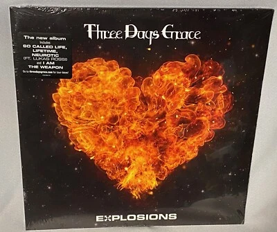 LP THREE DAYS GRACE Explosions (BLACK VINYL, 2022) NEW MINT SEALED - Image 1 of 2