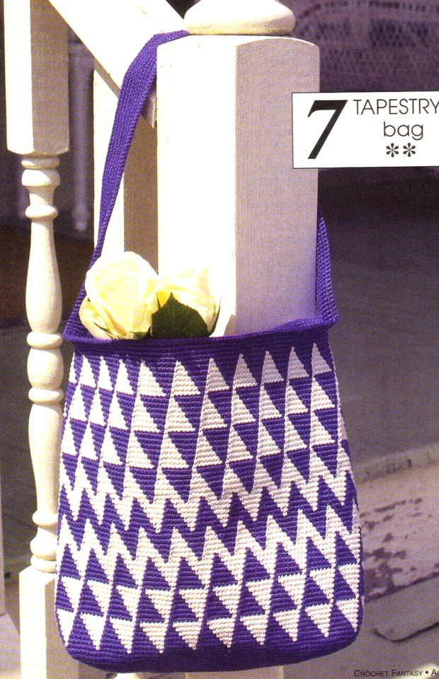 HANDY Tapestry Tote Bag/Purse/Crochet Pattern INSTRUCTIONS ONLY - Image 1 of 1